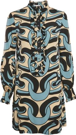 Diane Von F&uuml;rstenberg Jurk met ruches - Blauw