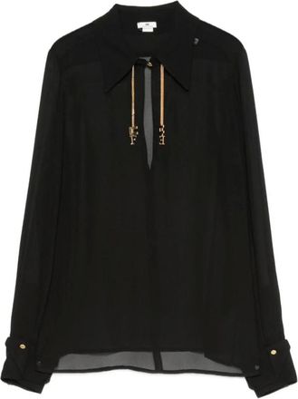 Elisabetta Franchi Mujer, Blusas y Camisas, Negro, Talla: S