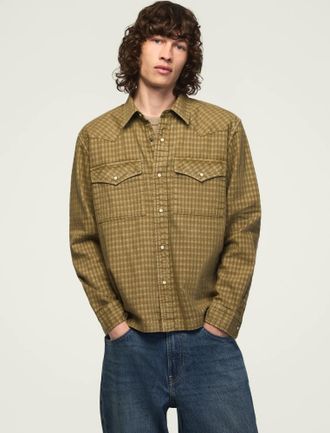 Lucky Brand Mens Long Sleeve Relaxed Western Shirt