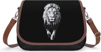 Generic Lion with Forests Crossbody Bags for Women Fashion Leather Shoulder Handbags With Adjustable Strap