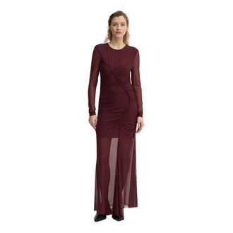 Gestuz Messi Mesh Maxi Jurk - Dames - Avondkleed - Rood - XS - Polyester - Kleedjes