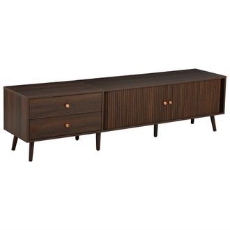Urban Meuble Mueble TV efecto nogal con 2 cajones y 2 puertas correderas