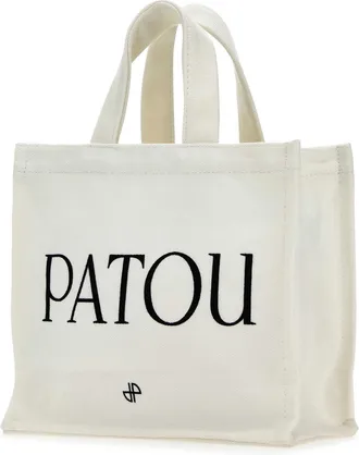 Patou Womens Logo-Print Cotton Tote White