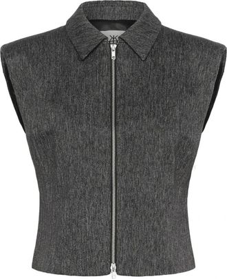 Karen by Simonsen Stijlvolle Waistcoat Jas Meteoriet - Dames - Bodywarmers - Grijs - XS - Jassen