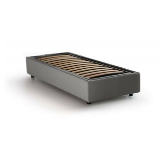Talamo Italia Dmora - Cama Individual Dfazzin, Cama Contenedor Con Revestimiento De Tela, 100% Made In Italy, Apertura Frontal, Adecuado Para Colch&oacute;n Cm 90x190, Gri