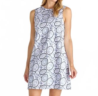 Jude Connally Yolanda Stretch Poplin Dress In Ocean Treasure White