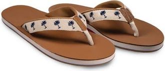 Hari Mari x Shep Rose Palm Waterproof Thong Sandal in Cream at Nordstrom, Size 10