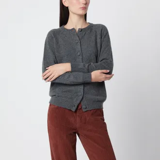 Alexandra Golovanoff Cardigan Maxi Mila Grey 21 in cashmere