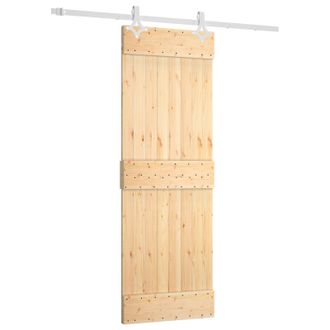 vidaXL Puerta Corredera 70 X 210 Cm Natural Y Blanco Vidaxl