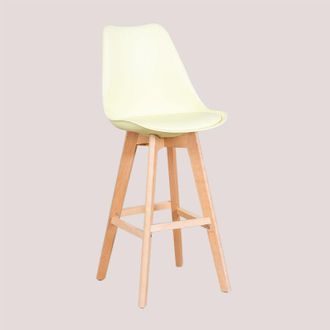 Sklum Pack De 2 Taburetes Altos 75 Cm Con Coj&iacute;n En Polipiel Nordic Sklum