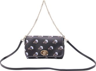 Coach Mini Ruby Floral-Print Shoulder Bag in Black Leather