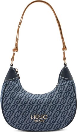 Liu Jo small tumbled effect logo lettering hobo bag - women - Cotton/Polyester/Polyester/Polyurethane Resin - One Size - Blue