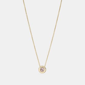 Coach Open Circle Stone Strand Necklace