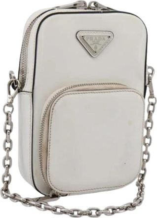 Prada Pre-owned Vintage Mini Shoulder Bag - Dames - Vintage Mini Tas - Wit - ONE Size - Leer - Vintage
