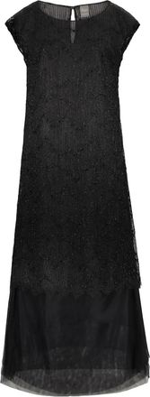 Lorena Antoniazzi Abito midi con inserti in pizzo - Nero