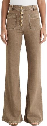 Reiss Petite Cali Twin Pocket Button Flared Jean