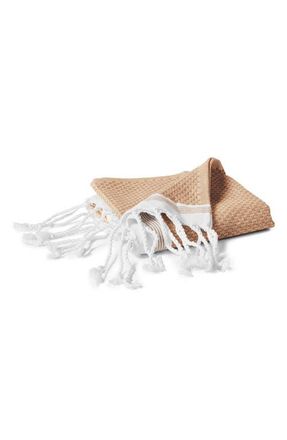 Coyuchi Mediterranean Organic Cotton Guest Towel in Fawn W/Rust at Nordstrom, Size Hand Towel