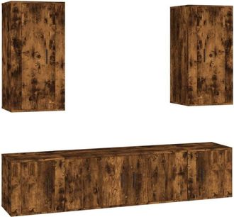 vidaXL Vidaxl - Set De Muebles De Tv 5 Pzas Madera Contrachapada Roble Ahumado