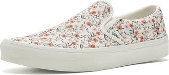 Vans Classic Slip-On Checkerboard Skate Shoes Floral Marshmallow/Multi : Mens 10 - Womens 11.5 Medium, Canvas/Leather/Suede