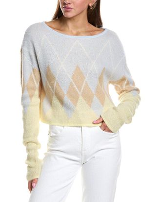 Rowing Blazers Argyle Long Sleeve Wool & Mohair-Blend Top