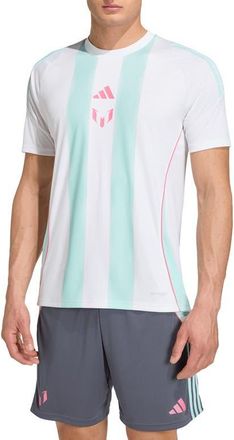 adidas Messi Performance Training Jersey in White/Semi Flash Aqua at Nordstrom, Size Xx-Large R