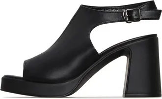Cesare Gaspari Schoenen, Dames, Zwart, 36 EU, Leer, Zwarte leren blokhak sandalen