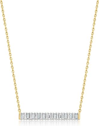 Ross-Simons Lab-Grown Diamond Bar Necklace in 18kt Gold Over Sterling