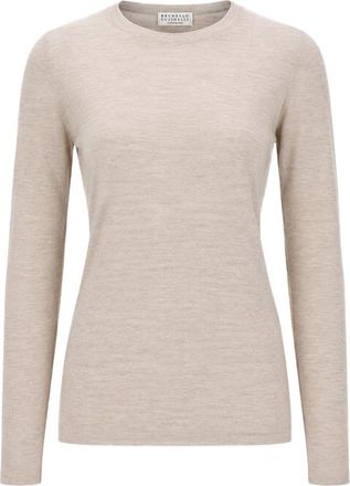 Brunello Cucinelli Beige Crew Neck Sweater