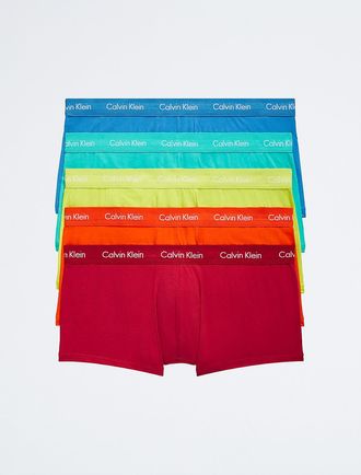Calvin Klein Mens Pride Cotton Stretch 5-Pack Low Rise Trunk - Multi - 4XL
