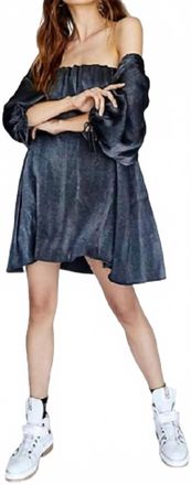 Free People Mara Mini Dress In Graphite