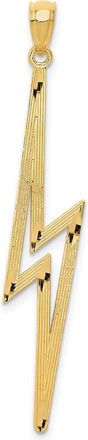 Diamond2Deal 14k Yellow Gold Polished Diamond-Cut Lightning Bolt Pendant