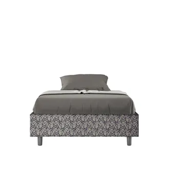 ITYhome Letto Una Piazza E Mezza Rivestito In Tessuto Era - Azelia - Dimensione Rete: 120x210 - Colore: Blu - Tipologia Letto: Senza Rete