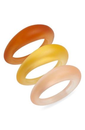 Open Edit Set of 3 Ombr&eacute; Resin Rings in Sunset Ombre at Nordstrom, Size Medium