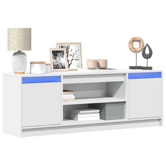Berkfield Home TV Cabinet with LED White 139.5x34x50 cm Engineered Wood