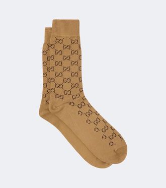 Gucci Calcetines jacquard GG en mezcla de algod&oacute;n