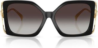 Versace 58mm Square Sunglasses in Black /Grey Gradient Black at Nordstrom