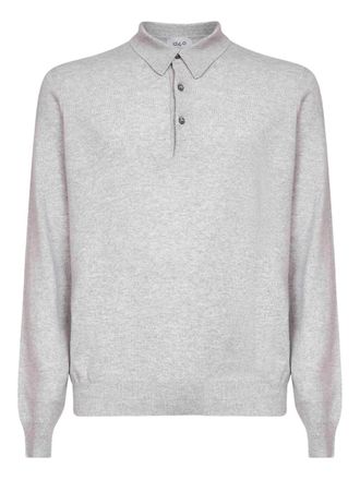 D4.0 three-button ribbed polo shirt - men - Viscose/Virgin Wool/Cashmere - 50 - Grey