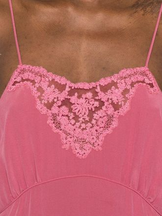 Chlo&eacute; Lace-Trimmed Silk Dress - Pink