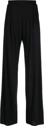 Amazu&igrave;n wide-leg high-waisted trousers - women - Polyamide/Elastane - One Size - Black