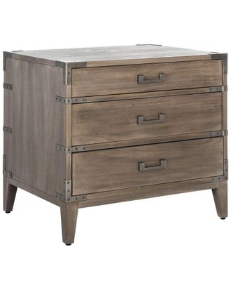 Safavieh Couture Nisha 3 Drawer Wood Nightstand