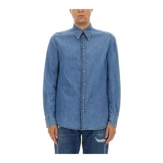 Dolce & Gabbana Heren, Overhemden, Blauw, Maat: XL Denim