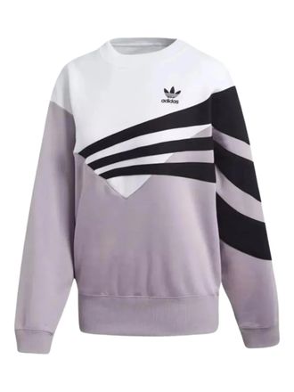 adidas Crewneck Sweatshirt WMNS White / Lilac / Black - women - Cotton/Recycled Polyester - L