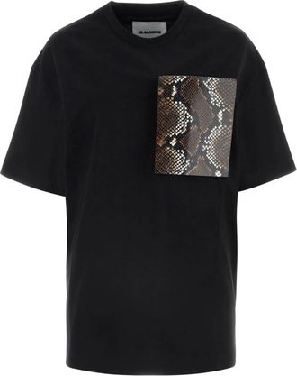 Jil Sander T-Shirt - Dames - T-shirts - Zwart - S - Katoen - Tops