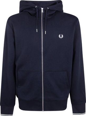 Fred Perry Hooded Zip Through Sweatshirt - Heren - Vesten met rits - Zwart - XL - Katoen - Hoodies & sweatvesten
