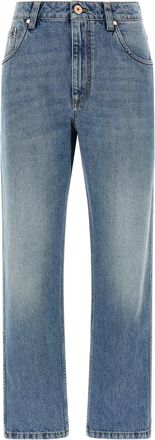 Brunello Cucinelli The Straight Leg Jeans Blu-Donna