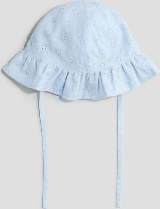 H&M Broderie Anglaise Cotton Sun Hat in Light Blue at Nordstrom, Size 9-12 M