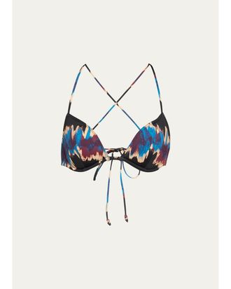 Ulla Johnson Floria Ikat Tie Bikini Top