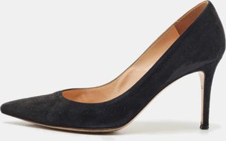 Gianvito Rossi Black Suede Gianvito 85 Pointed Toe Pumps