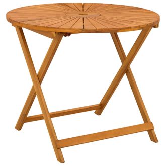 vidaXL Mesa De Jard&iacute;n Plegable Natural &Oslash;90 X 75 Cm Vidaxl