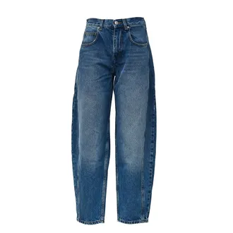 Isabel Marant Timeless Denim Pants with Barrel Cut and Concealed Closure